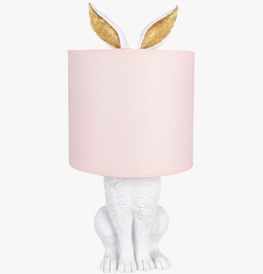 Bordslampa Kanin / Hiding Rabbit - Vit/Rosa Clayre & Eef Lampor Taklampor Golvlampor Bordslampor LED-lampor Ledlampor