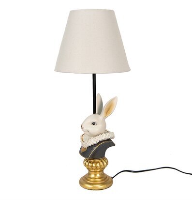 Foto av unik bordslampa med kanin och gulddetaljer