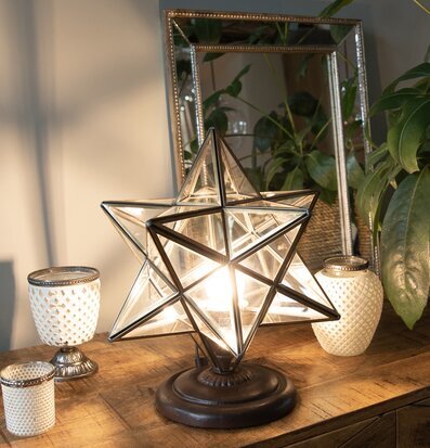 Bordslampa Stjärna Clayre & Eef Lampor Taklampor Golvlampor Bordslampor LED-lampor Ledlampor Fönsterlampor Ljusslingor för dekoration