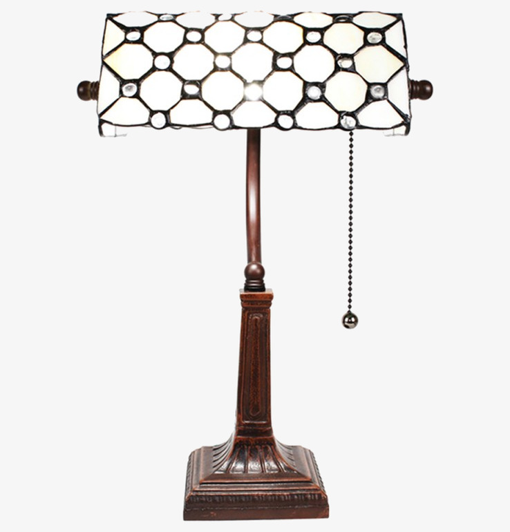 Bordslampa Tiffany Vit Clayre & Eef Lampor Taklampor Golvlampor Bordslampor LED-lampor Ledlampor Fönsterlampor Ljusslingor för dekoration