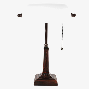 Foto av bordslampa med klassisk design och vit skärm