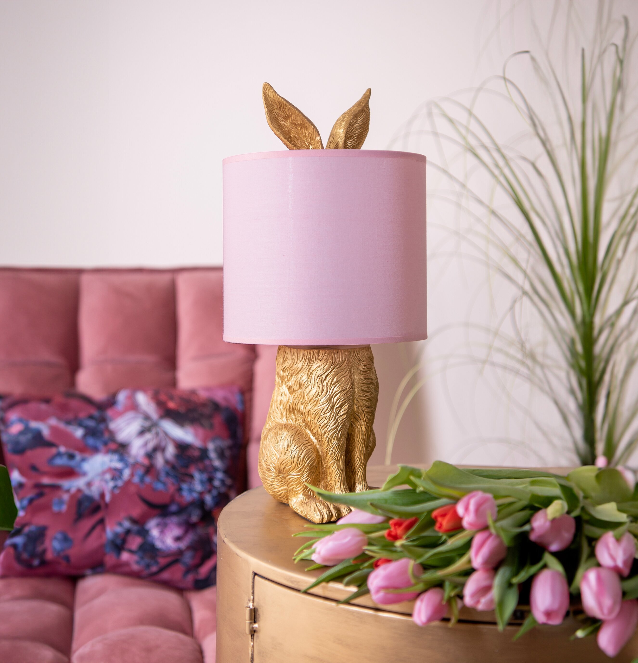 Bordslampa Kanin / Hiding Rabbit - Guld/Rosa Clayre & Eef Lampor Taklampor Golvlampor Bordslampor LED-lampor Ledlampor