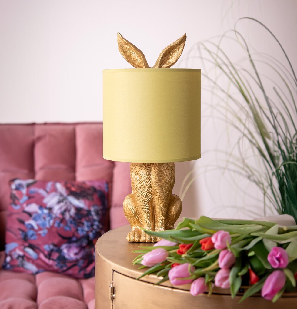 Bordslampa Kanin Guld/Gul Clayre & Eef Lampor Taklampor Golvlampor Bordslampor LED-lampor Ledlampor Fönsterlampor Ljusslingor för dekoration