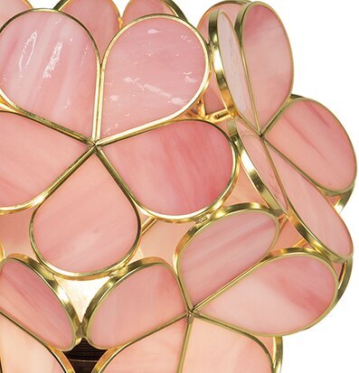 Bild av en unik bordslampa med rosa glasmosaikdesign