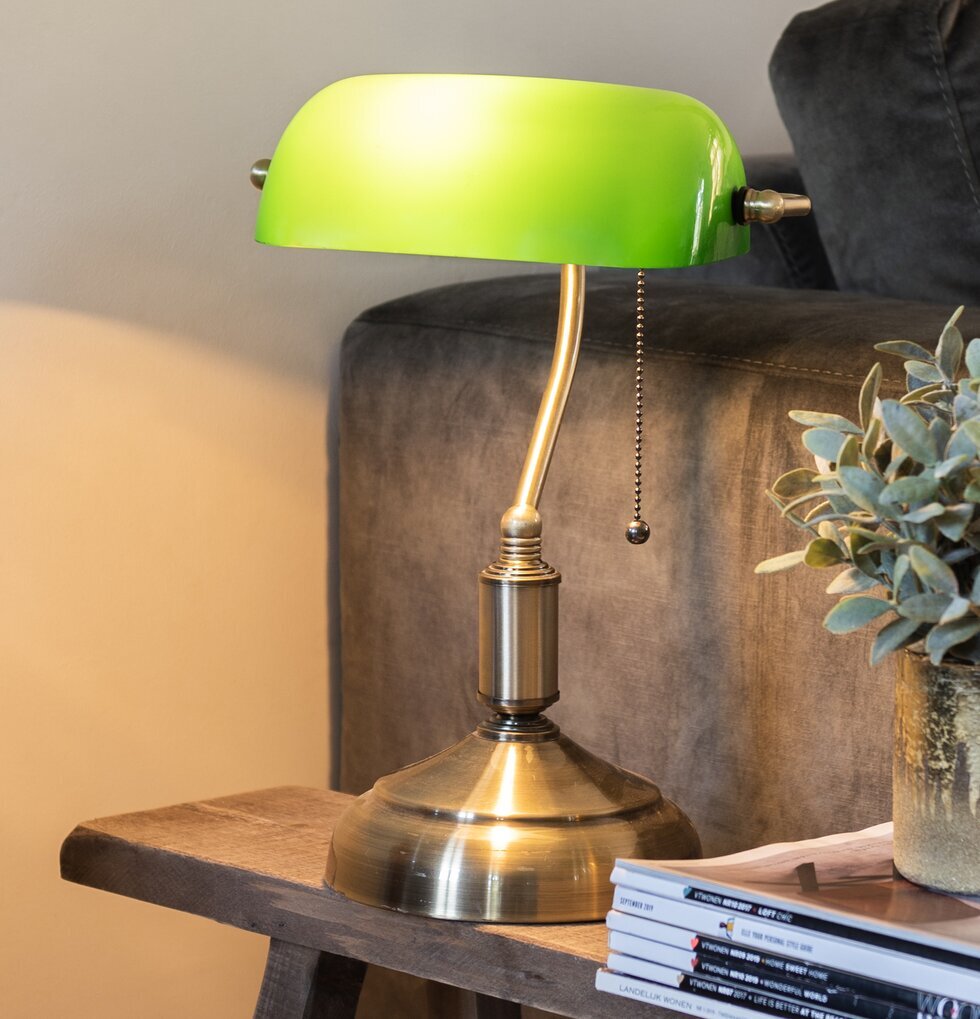 Skrivbordslampa Banker Green Clayre & Eef Lampor Taklampor Golvlampor Bordslampor LED-lampor Ledlampor Fönsterlampor Ljusslingor för dekoration