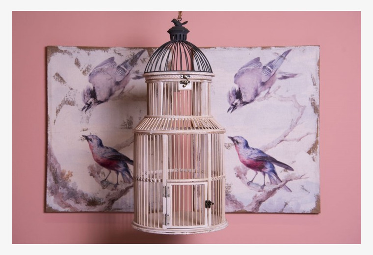 Fågelbur Antik Vit Clayre & Eef Övrig prydnad/dekoration för inredning innemiljö