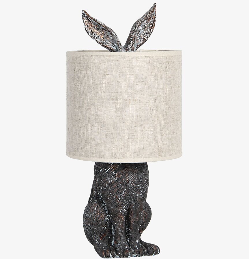 Bordslampa Kanin / Hiding Rabbit - Taupe/Beige Clayre & Eef Lampor Taklampor Golvlampor Bordslampor LED-lampor Ledlampor