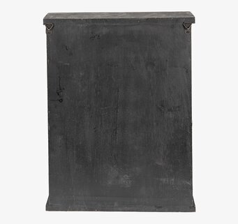 Bild av rustikt nyckelskåp med antiksvart finish