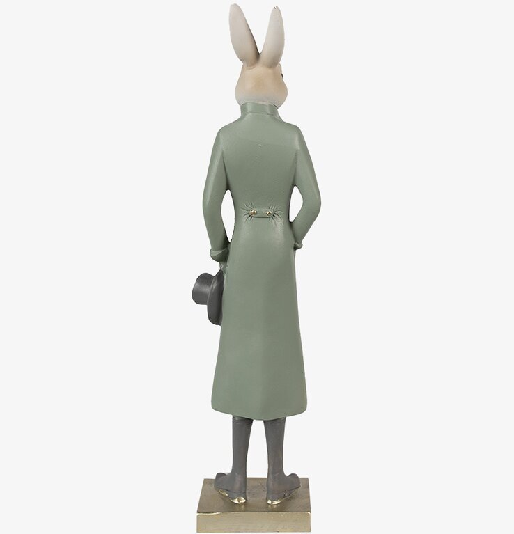 Kaninherre Beige/Grön 36cm Clayre & Eef Kaniner för prydnad/dekoration Prydnadskaniner Dekorationskaniner Bunnys dekoration