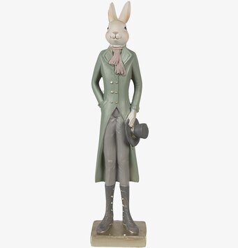 Bild: Dekorativ kaninfigur i elegant klädsel 36 cm