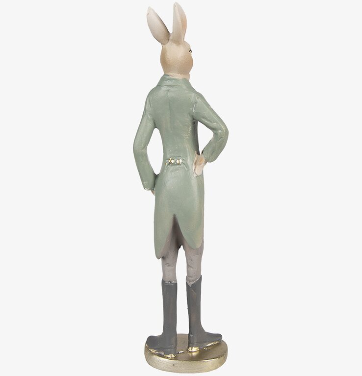 Kaninherre Beige/Grön 40cm Clayre & Eef Kaniner för prydnad/dekoration Prydnadskaniner Dekorationskaniner Bunnys dekoration