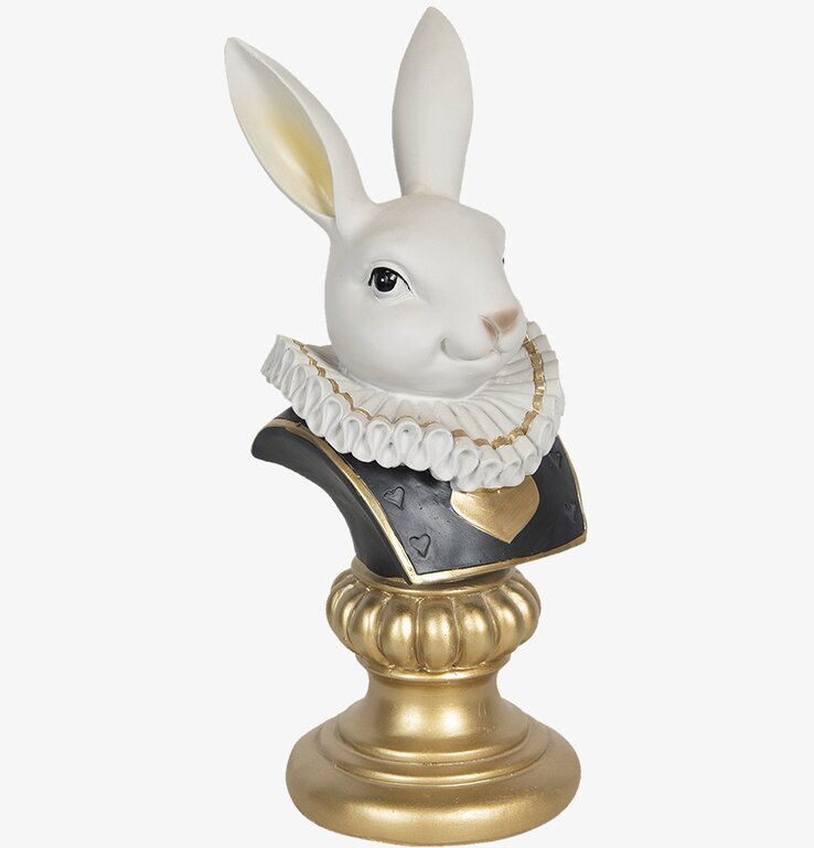 Staty Kanin Vit/Guld Clayre & Eef Kaniner för prydnad/dekoration Prydnadskaniner Dekorationskaniner Bunnys dekoration