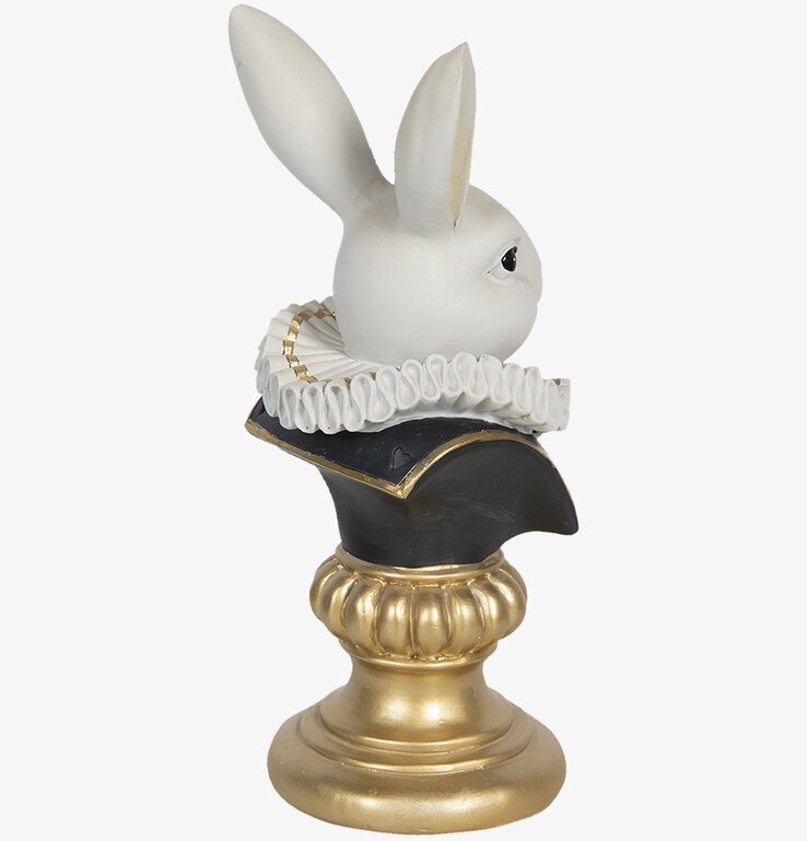 Staty Kanin Vit/Guld Clayre & Eef Kaniner för prydnad/dekoration Prydnadskaniner Dekorationskaniner Bunnys dekoration