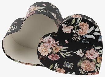 Bild av hjärtformad förvaringsbox med blommönster
