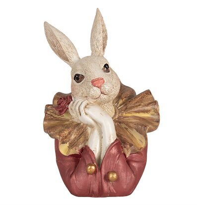 Bild av dekorativ kanin i elegant dräkt och färgtoner