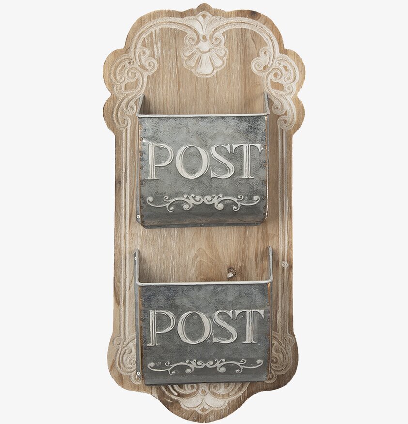 Förvaring Post Clayre & Eef Väggdekoration Väggskyltar Posters Affischer Plåttavlor Plåtskyltar Tavlor Kalenderhängare Väggtroféer Paper Mache