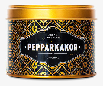 Pepparkakor Miniburk Guld/Svart från Arbrå Ångbageri
