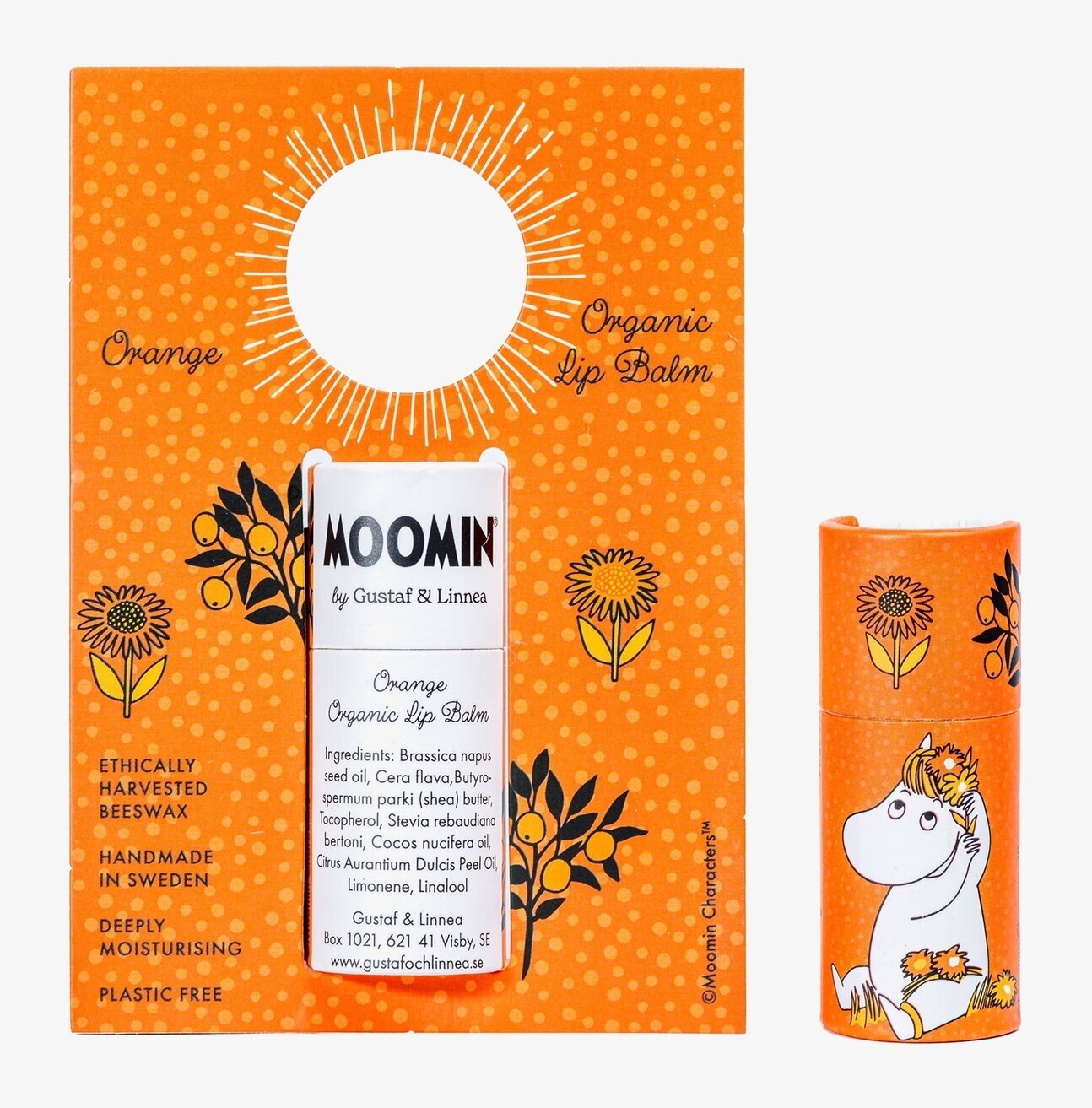 Lip Balm Med Apelsin - Mumin Gustaf och Linnea Läppbalsam Cerat