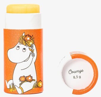 Bild av färgglatt lip balm med Mumin-illustrationer
