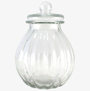 Bild av tidlös glasburk med lock och elegant design