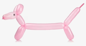 Ballongdjur från Worldwide co i form av en rosa hundfigur