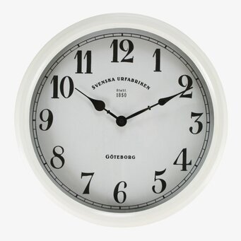 Väggklocka Viggo Offwhite från Strömshaga med tydlig urtavla