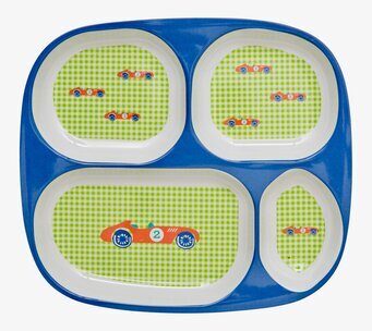 Barntallrik Bil 4-fack från Rice med färgglad design