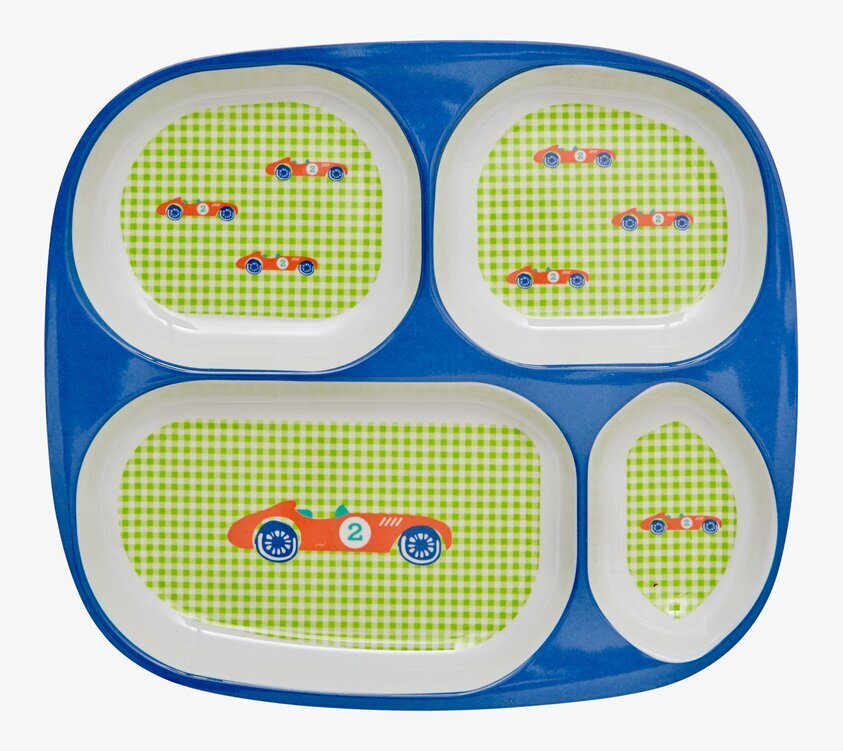 Barntallrik Bil 4-fack från Rice med färgglad design