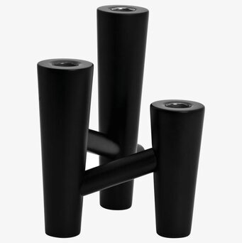 Ljusstake Nivå Svart från Dixie med elegant, kantig design