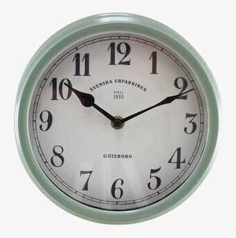 Väggklocka Viggo Mint från Strömshaga med mintgrön ram