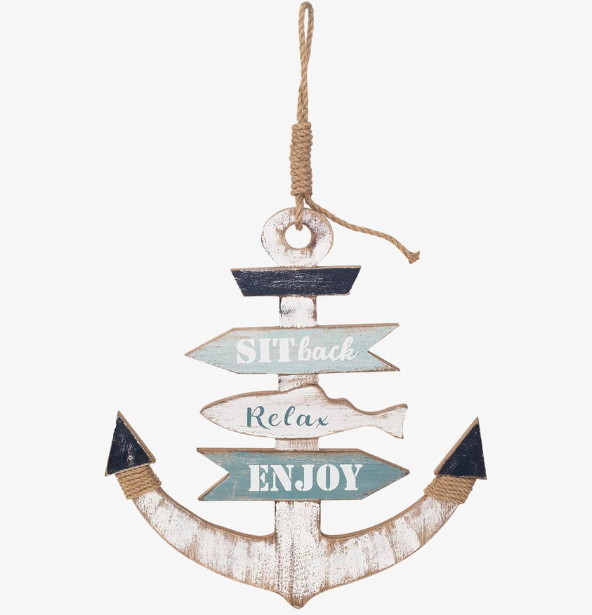 Träskylt - Anchor Signes Grimalt Väggdekoration Väggskyltar Posters Affischer Plåttavlor Plåtskyltar Tavlor Kalenderhängare Väggtroféer Paper Mache