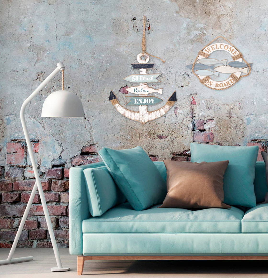 Träskylt - Anchor Signes Grimalt Väggdekoration Väggskyltar Posters Affischer Plåttavlor Plåtskyltar Tavlor Kalenderhängare Väggtroféer Paper Mache