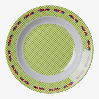 Djup tallrik Bil från Rice med färgglada bilillustrationer