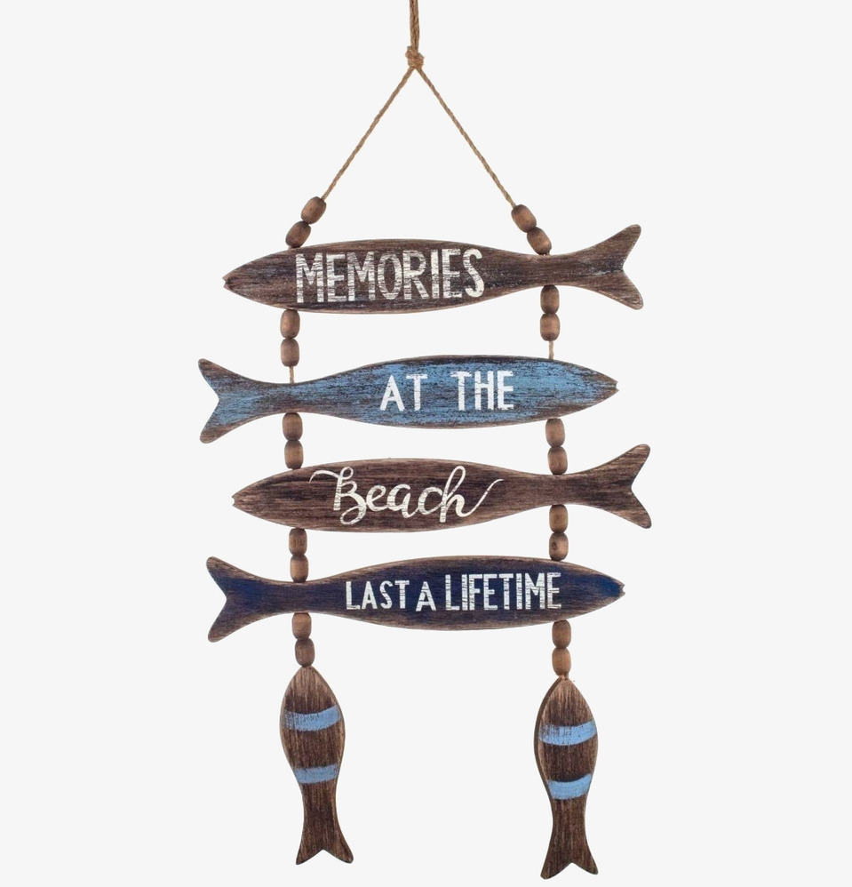 Bild: Kreativ träskylt med kusttema och nostalgiskt budskap