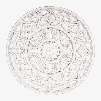 Bild av rund vägdekoration med intrikata sniderier