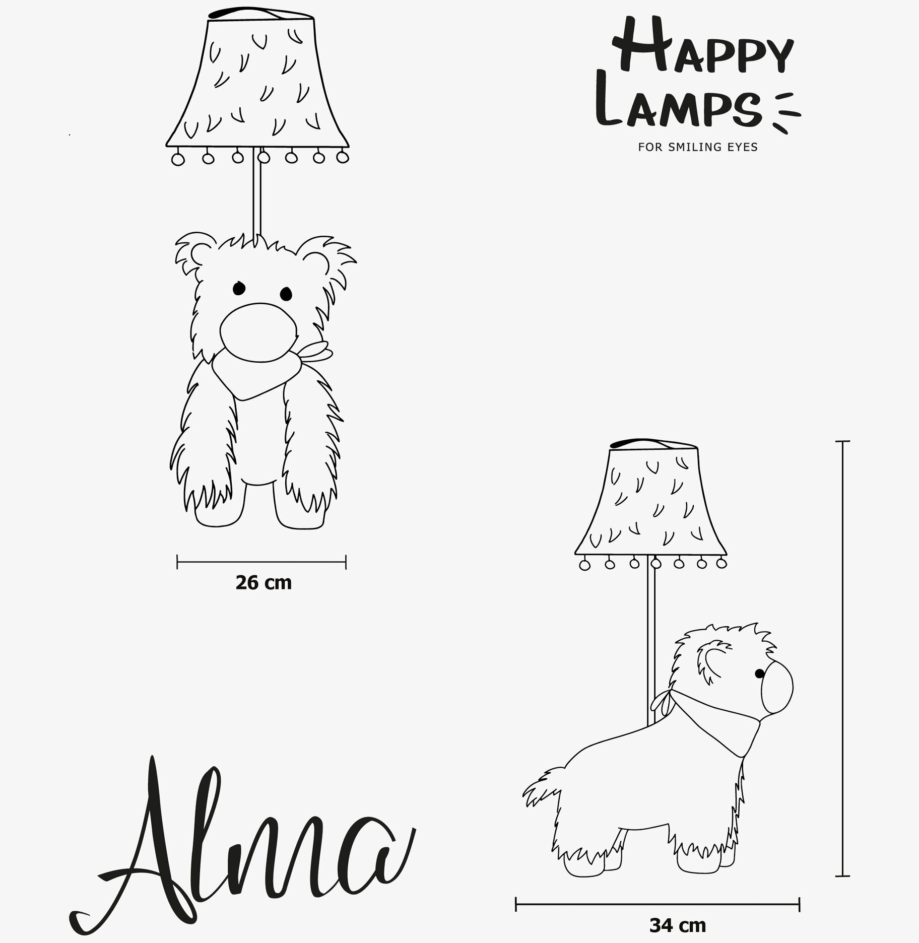 Bordslampa Alma Alpacka Happy Lamps Lampor Taklampor Golvlampor Bordslampor LED-lampor Ledlampor Fönsterlampor Ljusslingor för dekoration