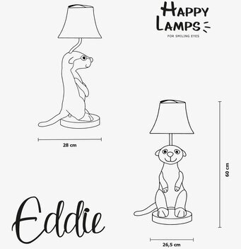 Bordslampa Eddie Surikat Happy Lamps Lampor Taklampor Golvlampor Bordslampor LED-lampor Ledlampor Fönsterlampor Ljusslingor för dekoration