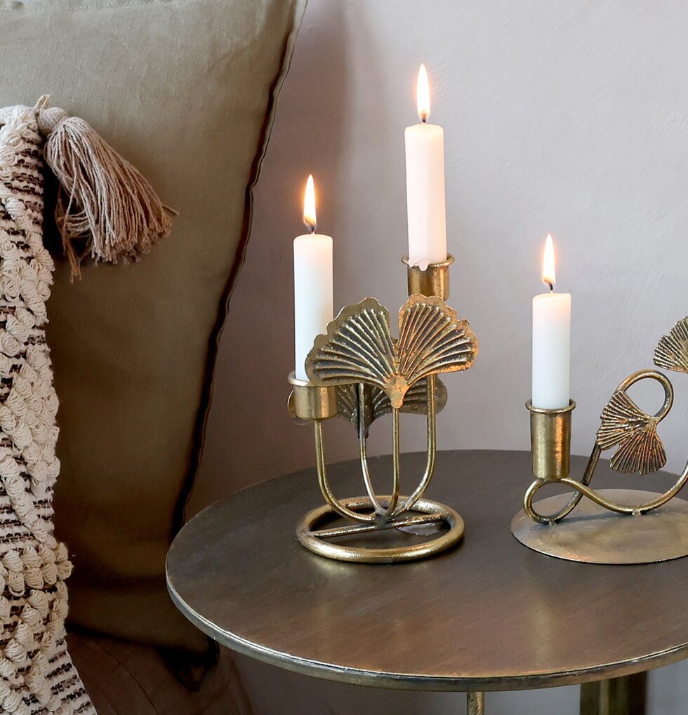 Ljusstake Blad Antik Mässing Chic Antique Ljusstakar Adventsstakar Ljushållare Ljushyllor