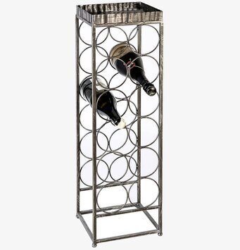 Bild på stilrent vinställ för 12 flaskor med rustik känsla
