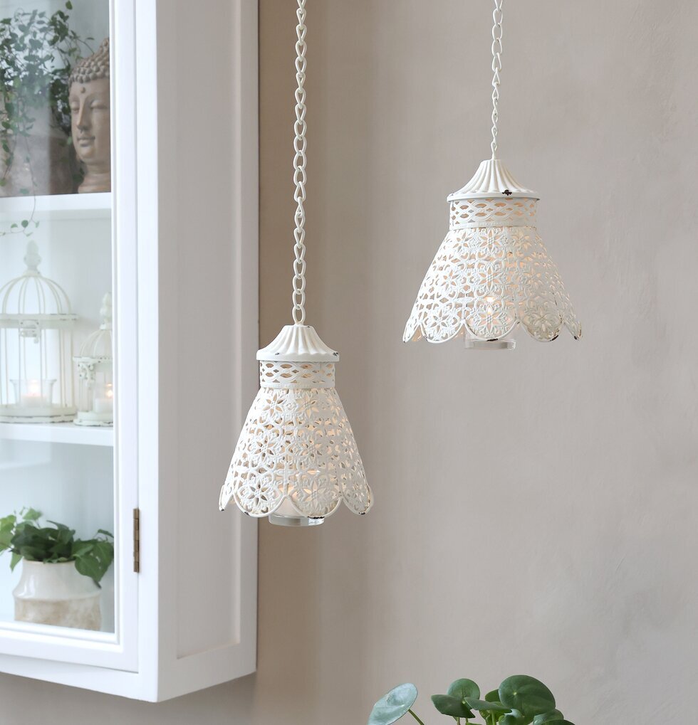 Hängande Ljusampel Antique Creme Chic Ljusstakar Adventsstakar Ljushållare Ljushyllor