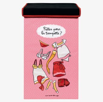 Tvättkorg Rosa från Derriére la porte med prickigt mönster