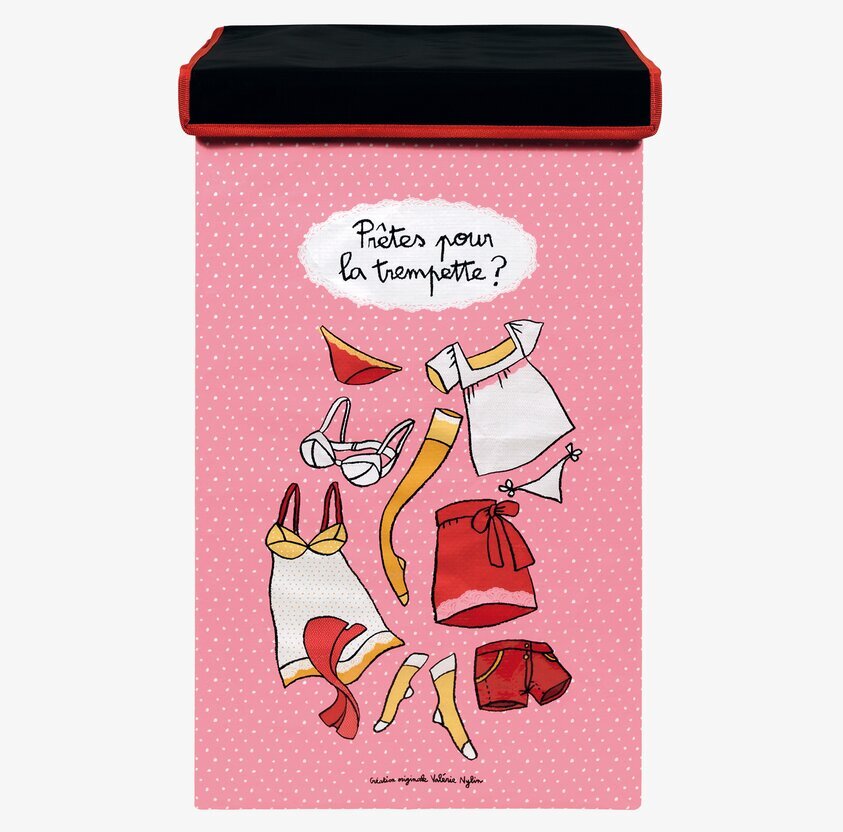 Tvättkorg Rosa från Derriére la porte med prickigt mönster