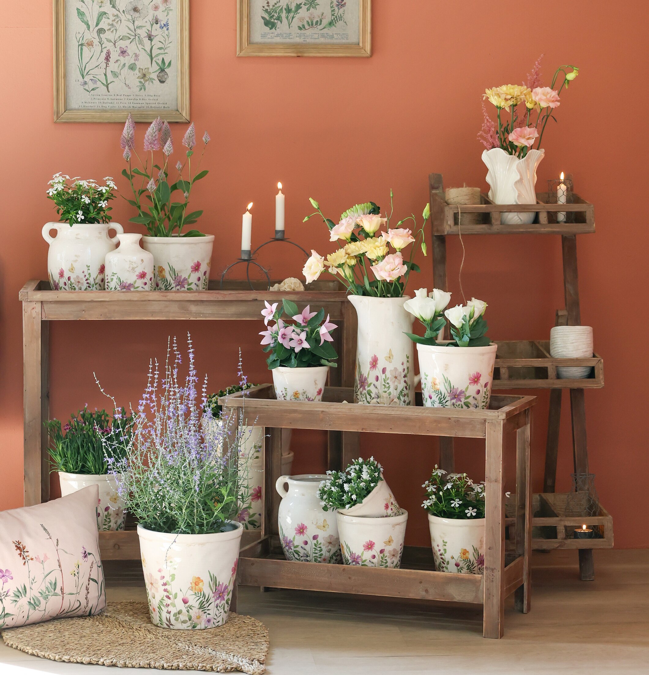 Kanna Avignon Blomster Kruka Chic Antique Vaser Krukor Örtkrukor Glaskrukor