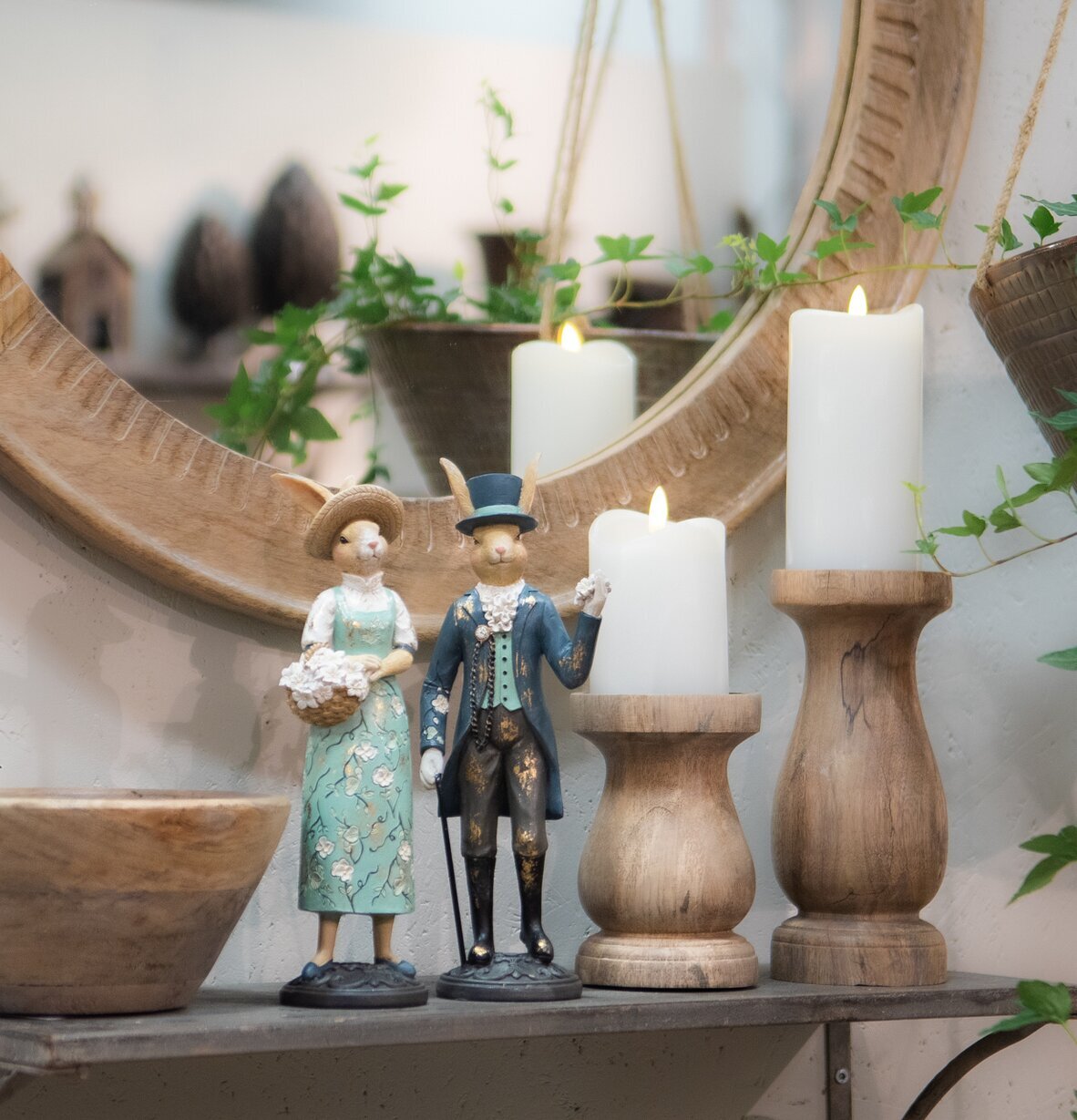 Hare Mr & Mrs Mix A Lot Decoration Kaniner för prydnad/dekoration Prydnadskaniner Dekorationskaniner Bunnys dekoration