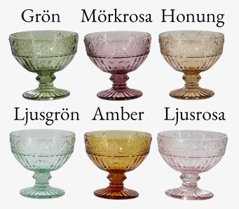 Bild av vackra dessertskålar i sex färger och elegant design