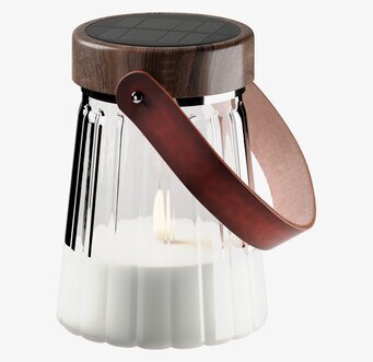 Bild av elegant glaslykta med solcellsdriven LED-belysning