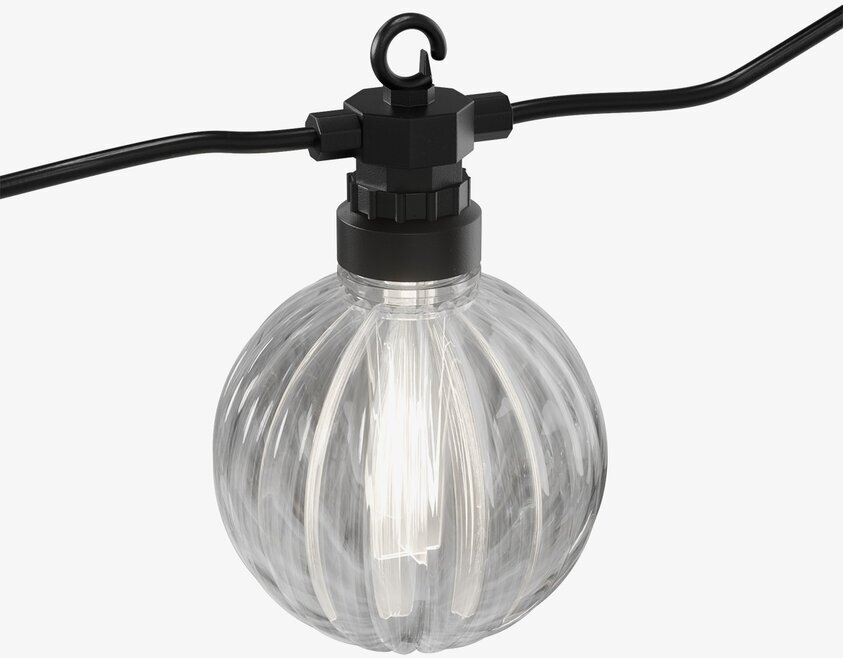 Ljusslinga Stripe Ø8cm Deluxe Homeart Ljusslingor med bollar Övrig prydnad/dekoration för inredning utemiljö