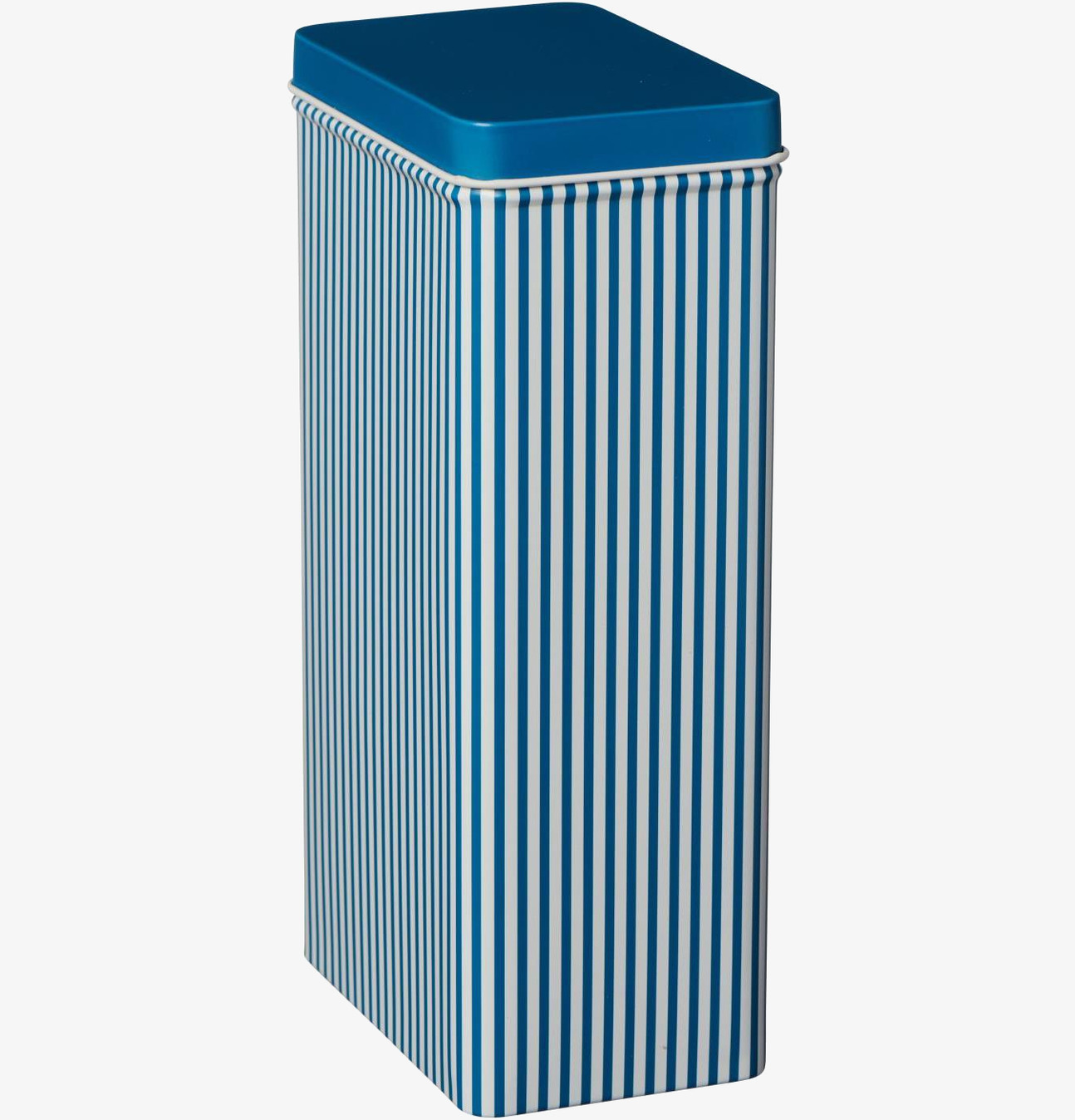 Plåtburk Randig Blå/Vit IB Laursen Plåtburkar Metallburkar