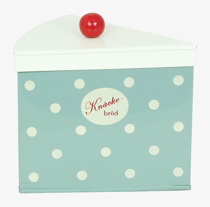 Plåtburk Trekant Knäckebröd Betty från Strömshaga, ljusblå