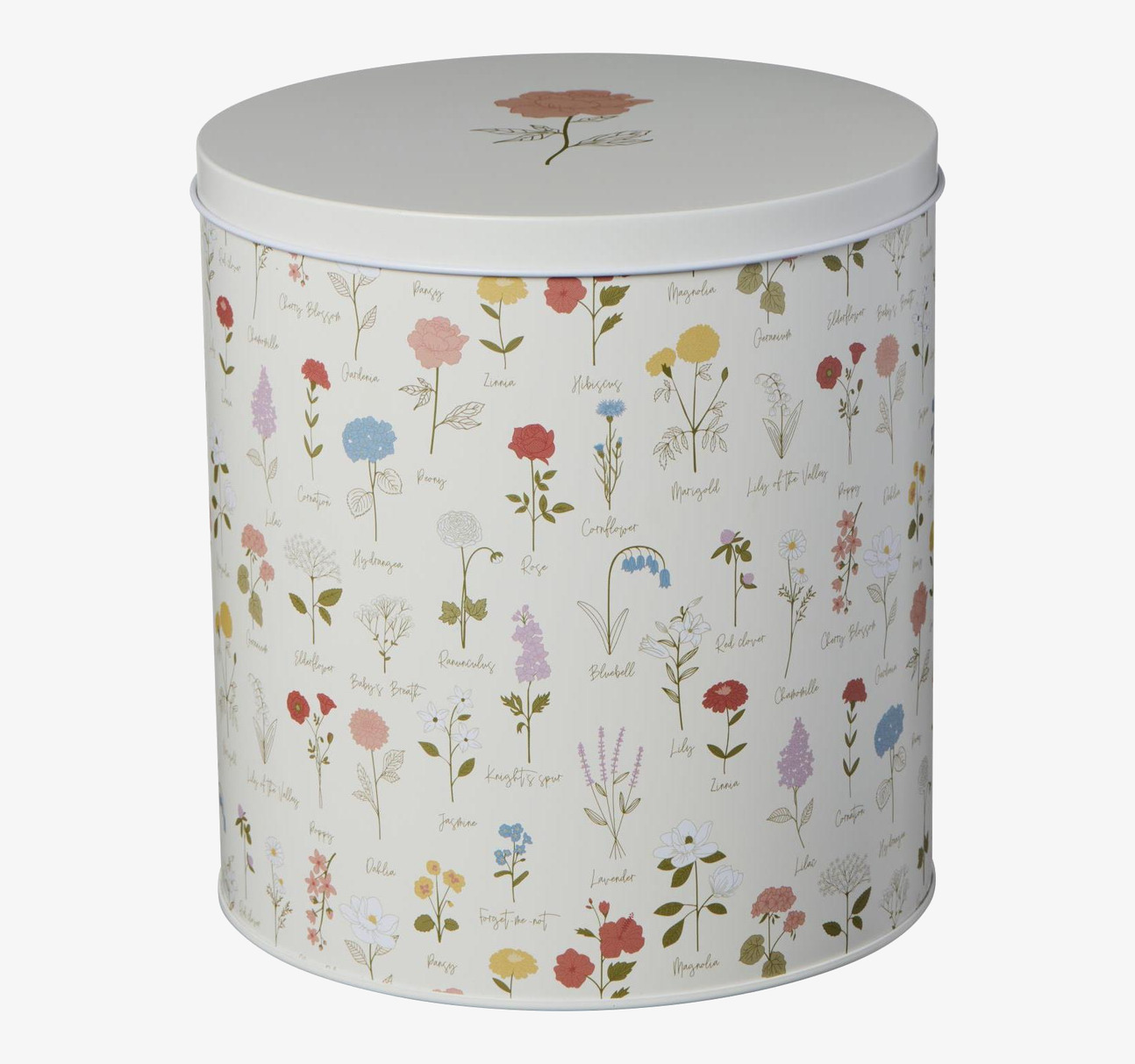 Plåtburk Ma's Garden Offwhite Rund IB Laursen Plåtburkar Metallburkar